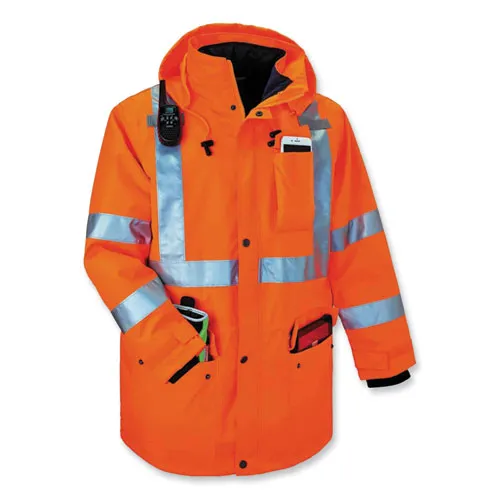 Glowear 8385 Class 3 Hi-vis 4-in-1 Jacket, 5x-large, Orange, Ships In 1-3 Business Days