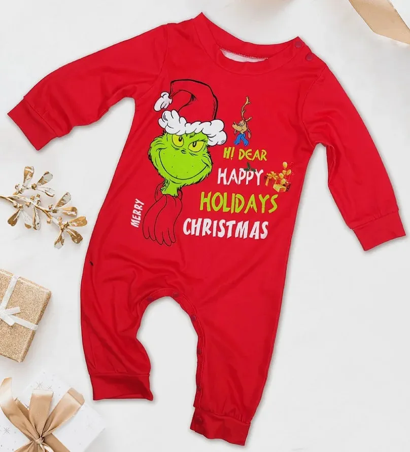 GRC Cartoon Print Matching Christmas Family Pajamas