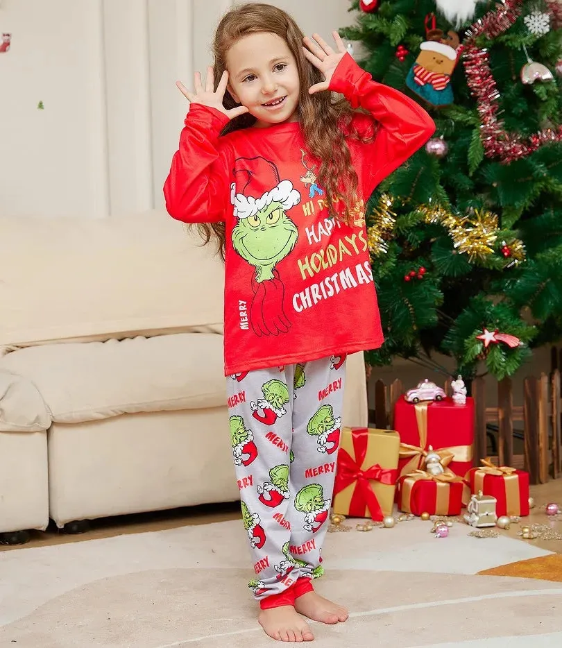GRC Cartoon Print Matching Christmas Family Pajamas