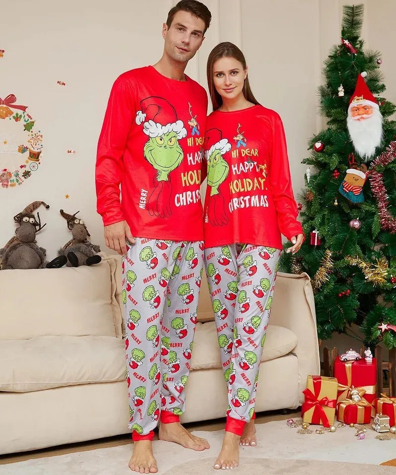 GRC Cartoon Print Matching Christmas Family Pajamas