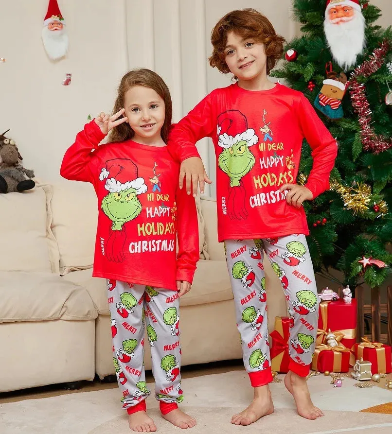 GRC Cartoon Print Matching Christmas Family Pajamas