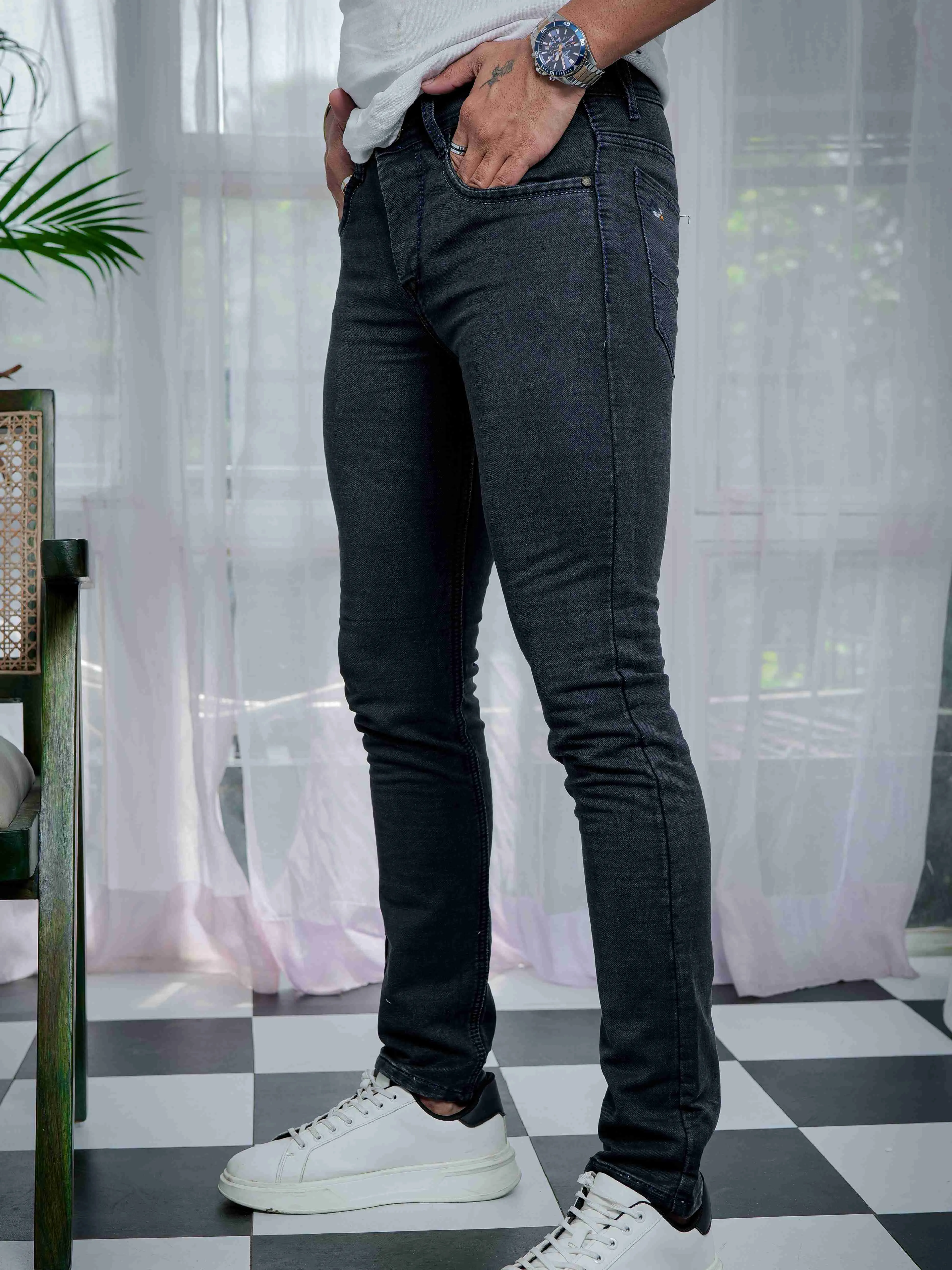Grey Skinny Stretch Jeans