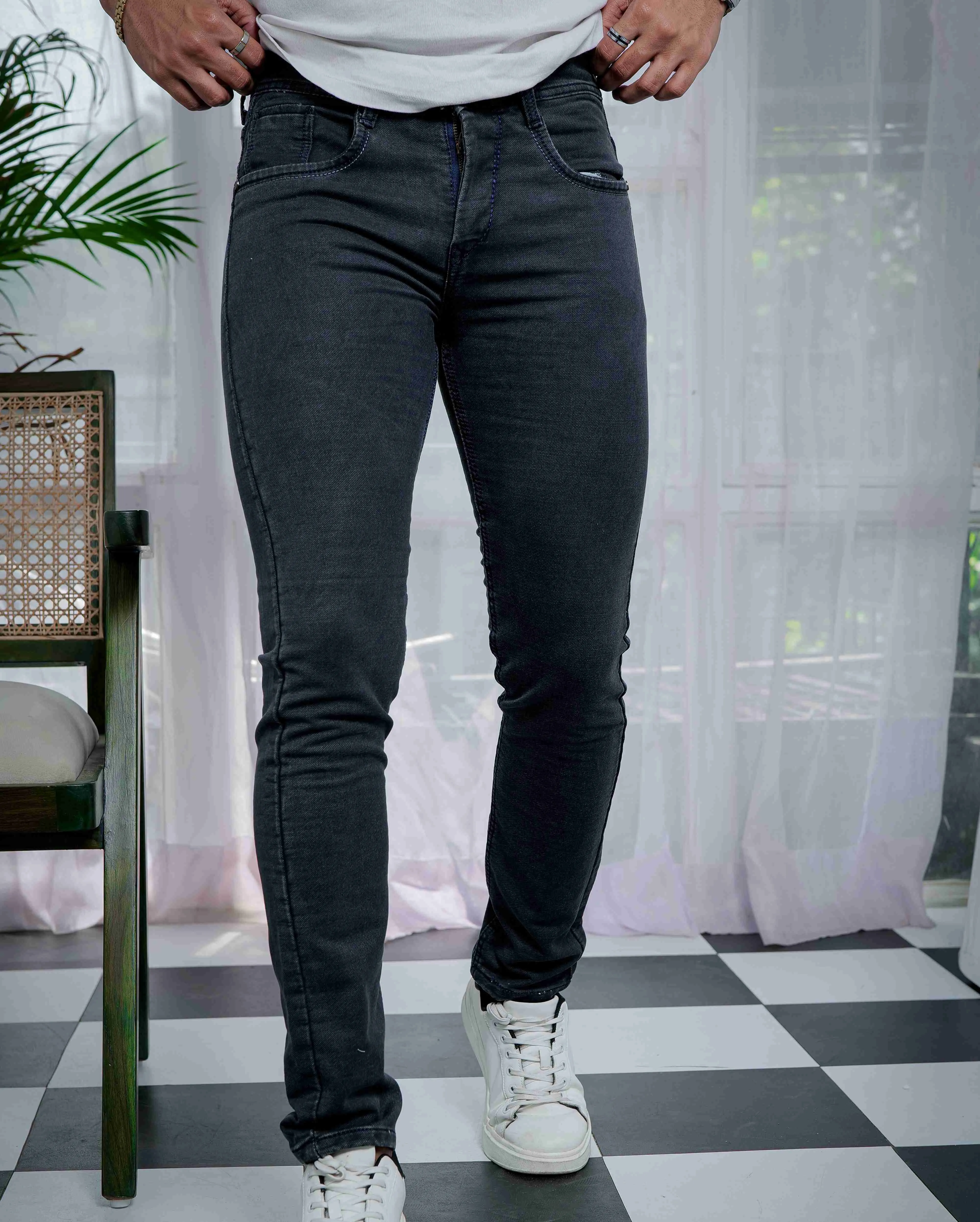 Grey Skinny Stretch Jeans
