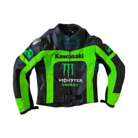 Kawasaki Vintage Leather Motorcycle Biker Jacket