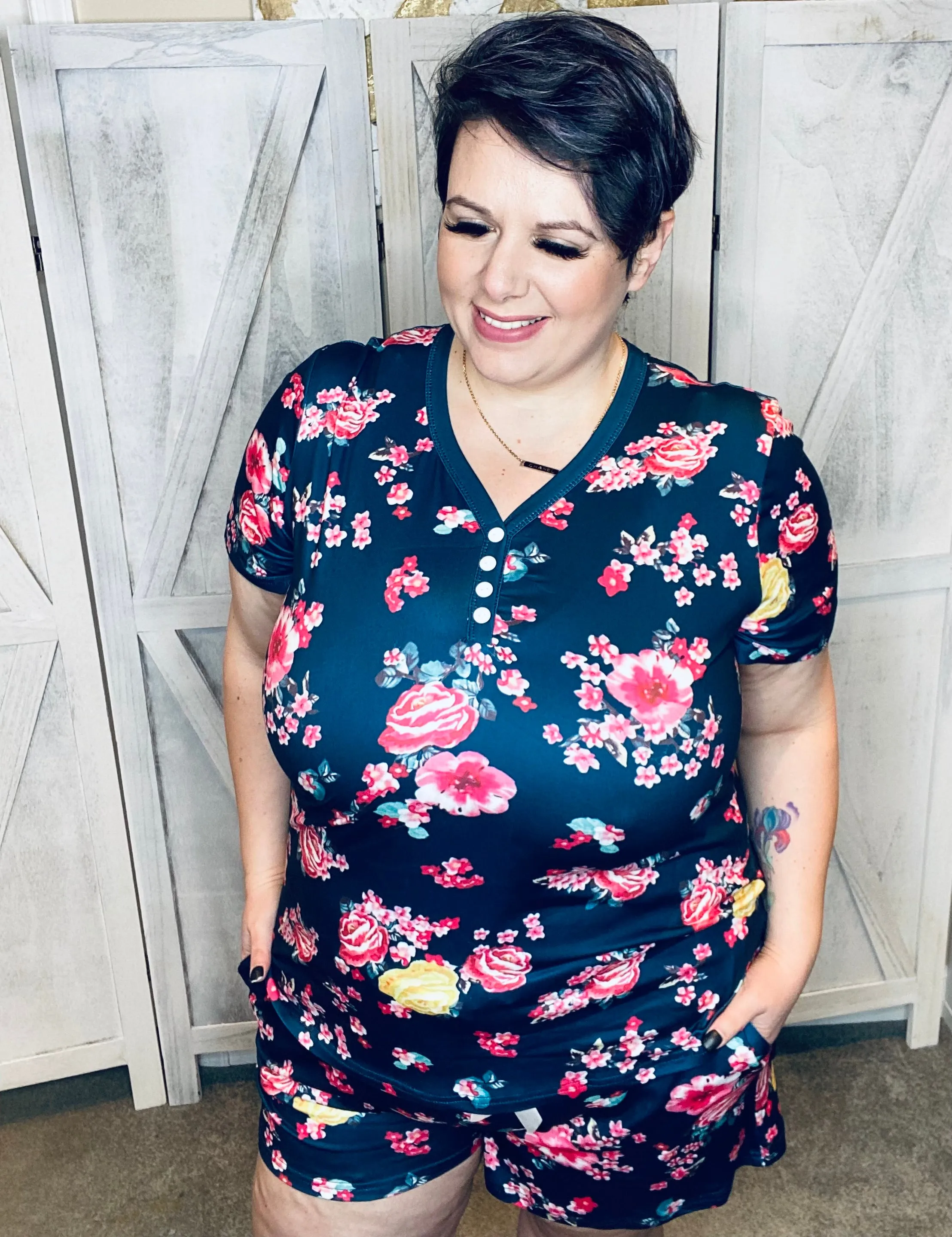#L903 Sea Of Flowers Pajamas
