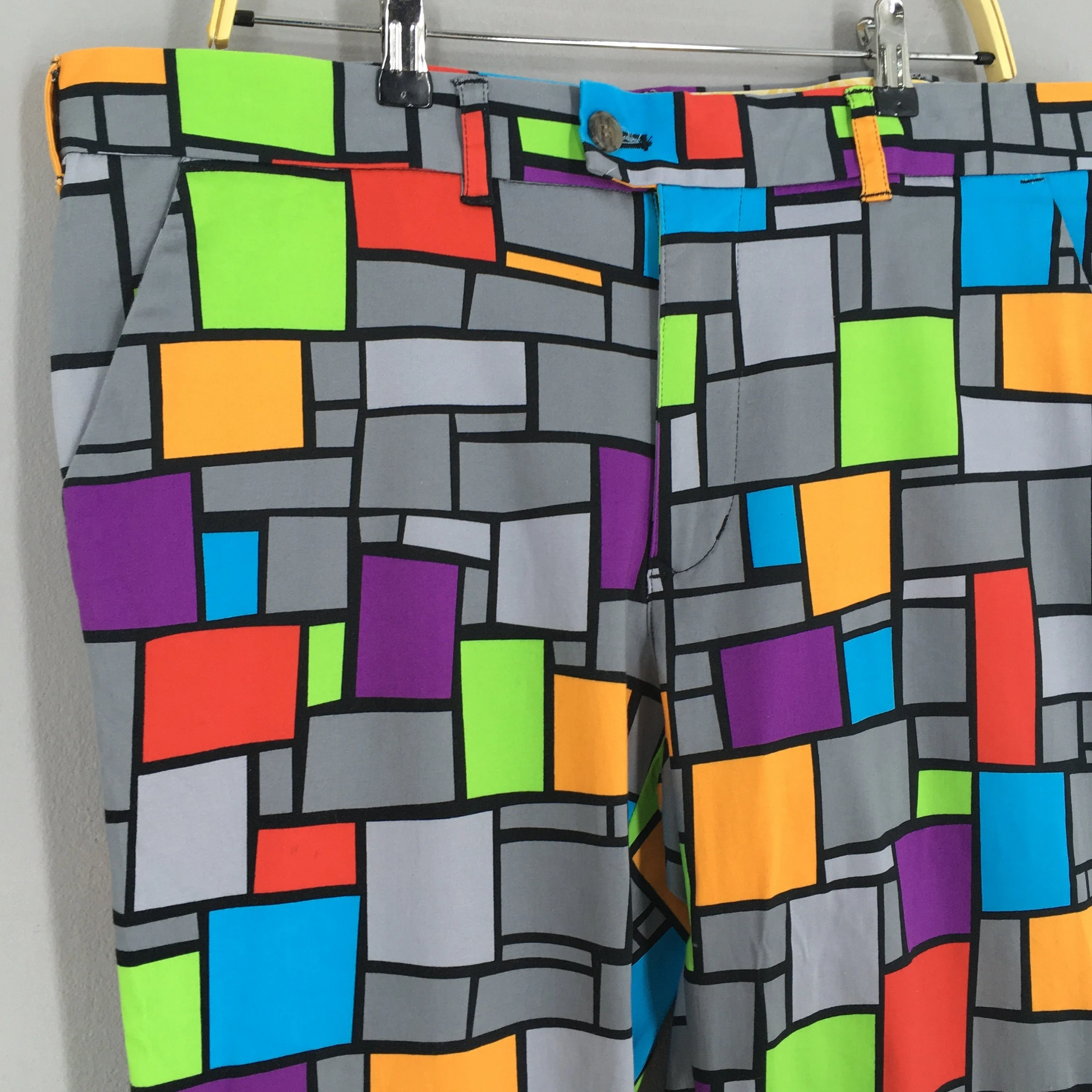 Loudmouth Golf Multicolor Checkered Pants Size 39x28