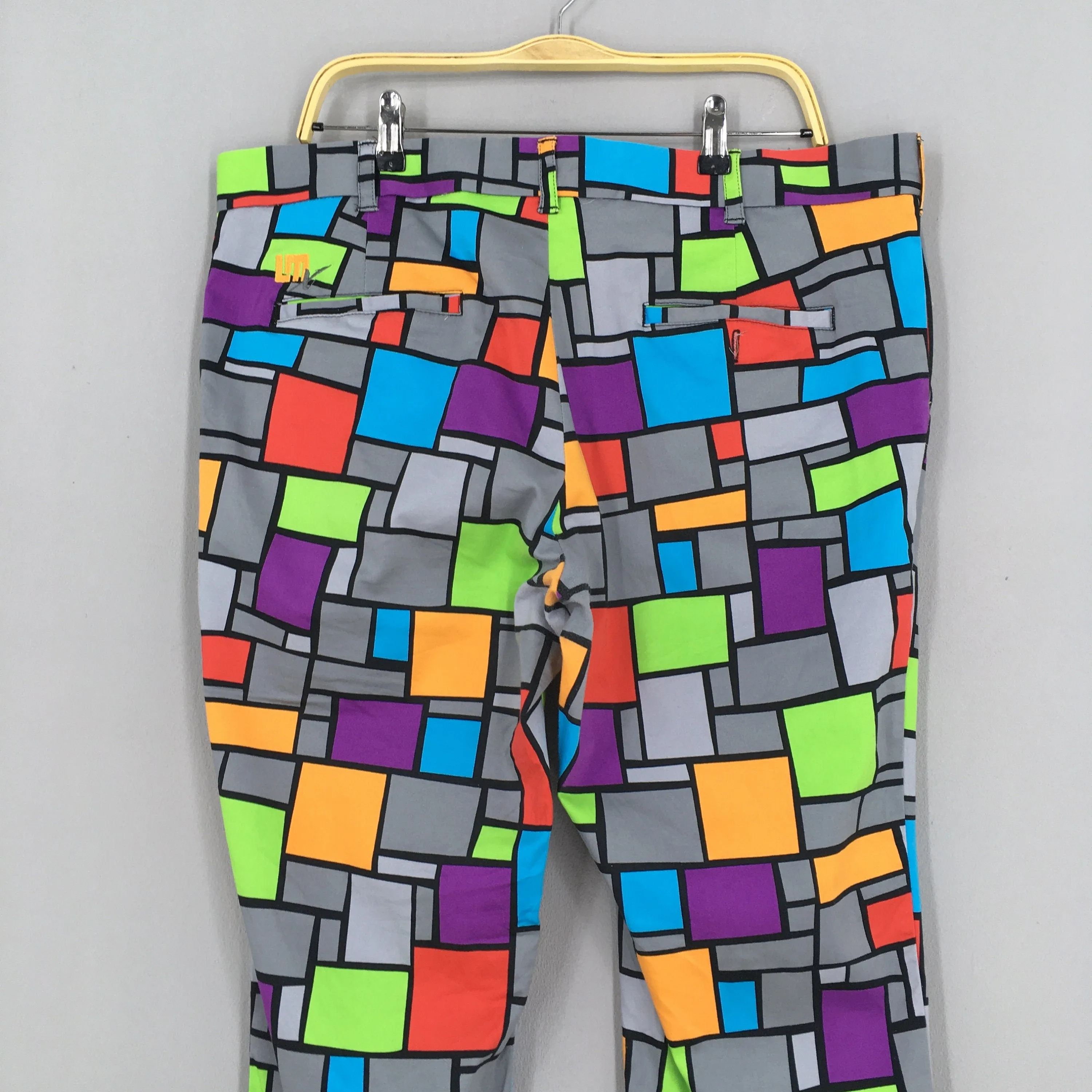 Loudmouth Golf Multicolor Checkered Pants Size 39x28