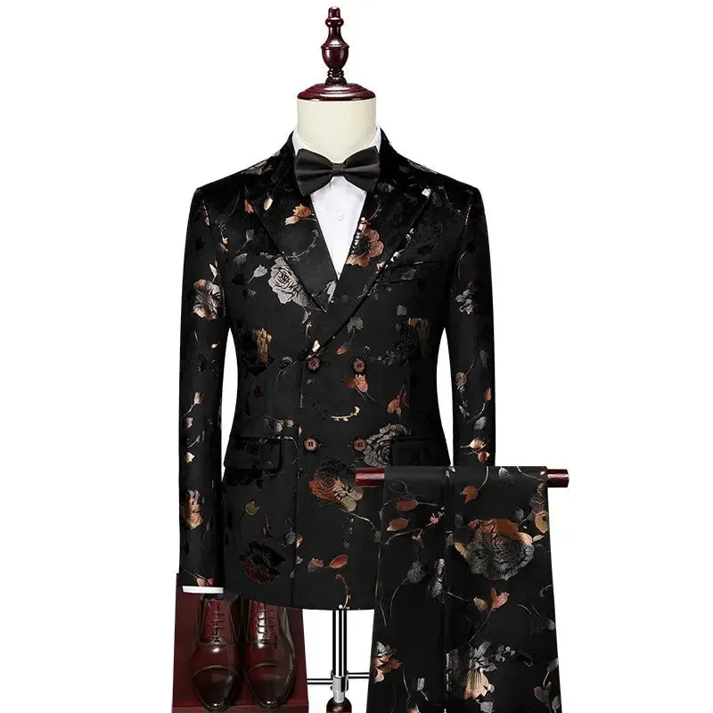 Men wedding dress set presenter dress business casual blazers slim