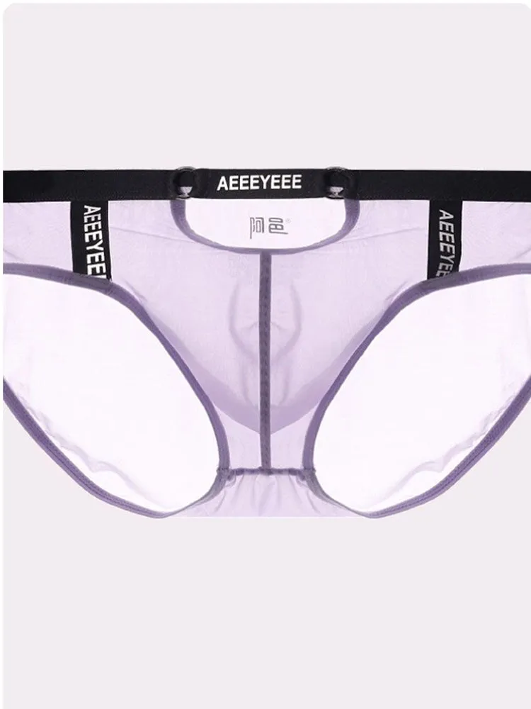 Men's Low Waist Narrow Waist Ice Silk Breathable Convex Pocket Briefs