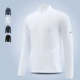 Men's Stand Collar Fitness Quick-Drying Long-Sleeved Top Running Jacket
