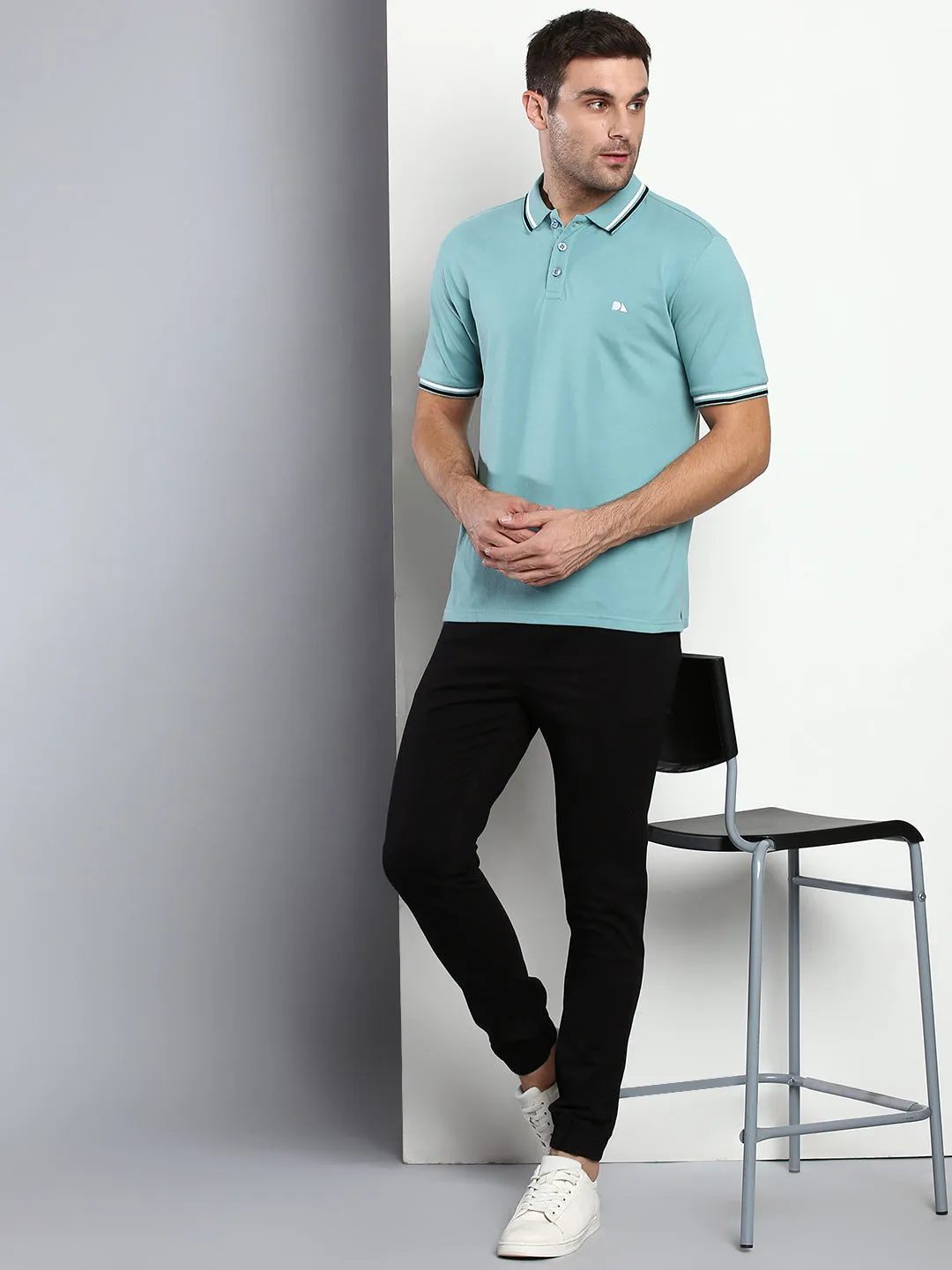 Men's Straight Fit Cotton Joggers (Black)