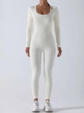 Minimalist Long Sleeve Ribbed Jumpsuit