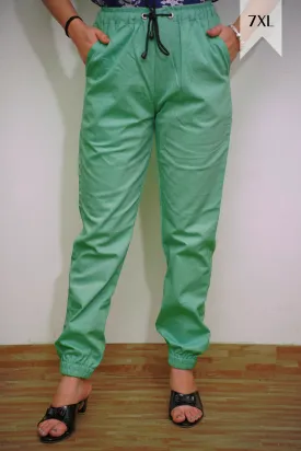 Mint Green Cotton Cargo Pants