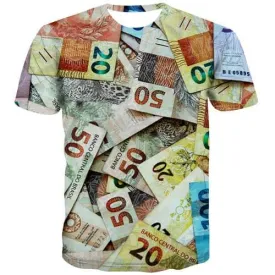 Money T shirts Men Brazil T shirts Funny Harajuku Tshirts Casual Abstract Tshirts Cool Vintage Tshirt Anime Short Sleeve