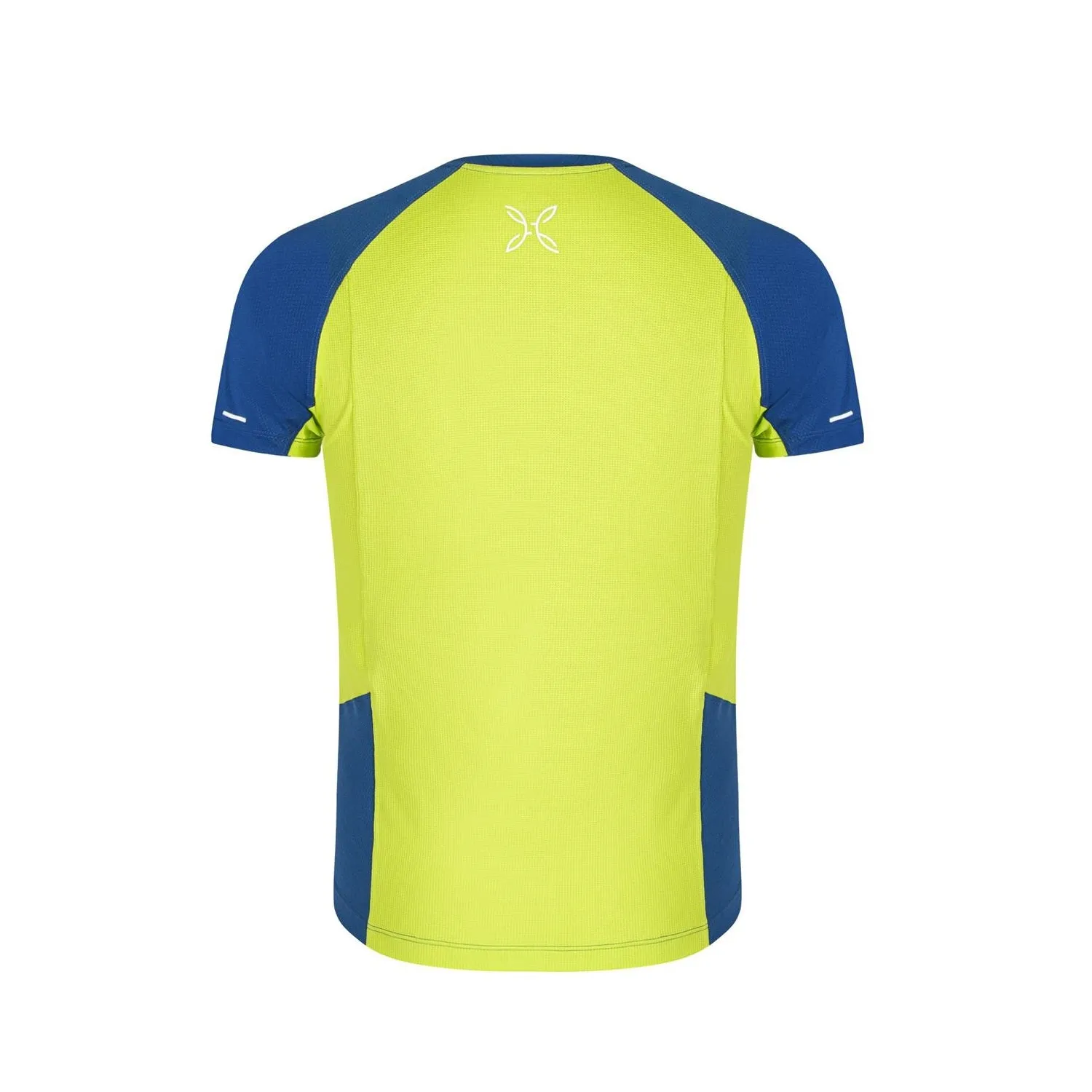 MONTURA RUN LOGO T-SHIRT Uomo leggera e traspirante Colore Deep Blue/Verde Lime