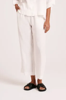 Nude Lucy - Lounge Linen Crop Pant (White)