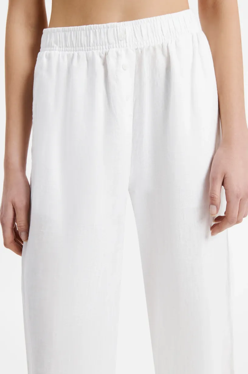 Nude Lucy - Lounge Linen Crop Pant (White)