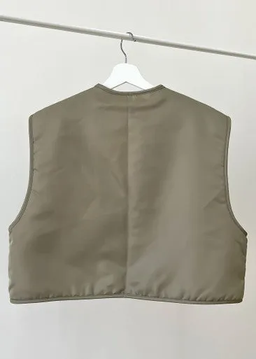Olive Fleece Reversible Vest
