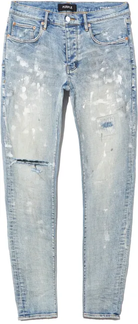 P001 - (LIA) Light Indigo Paint Blowout Jeans