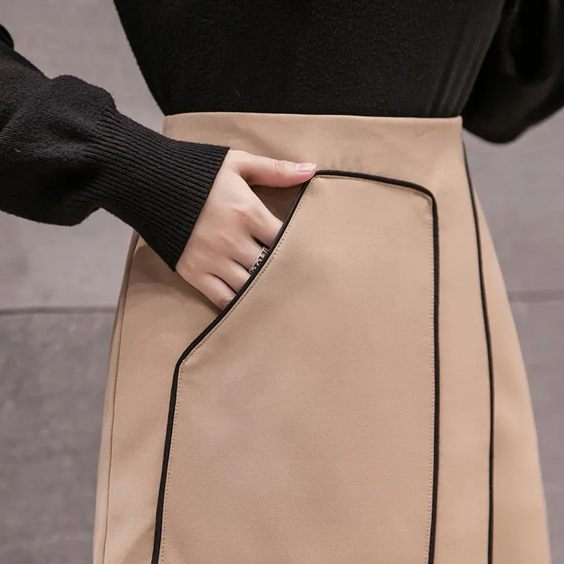 Pocket Cheked Midi Dress
