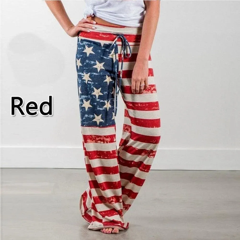 S-8XL Fashion Women Casual Loose Yoga Pants with Floral Print