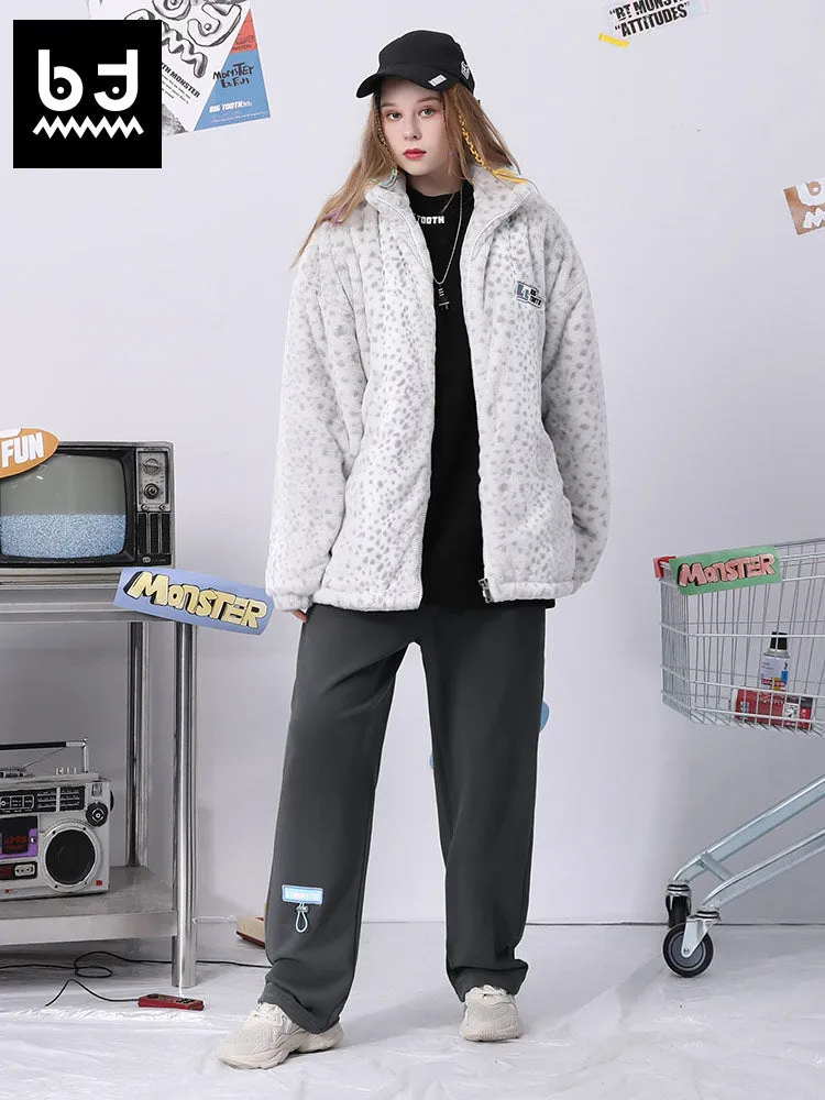 Simple style graffiti printed stretch rope label cotton sports casual pants
