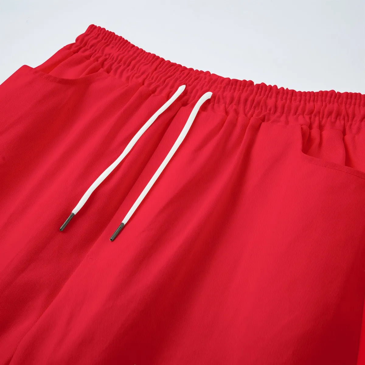 Sixty Eight 93 Logo White Red Unisex Straight Casual Pants