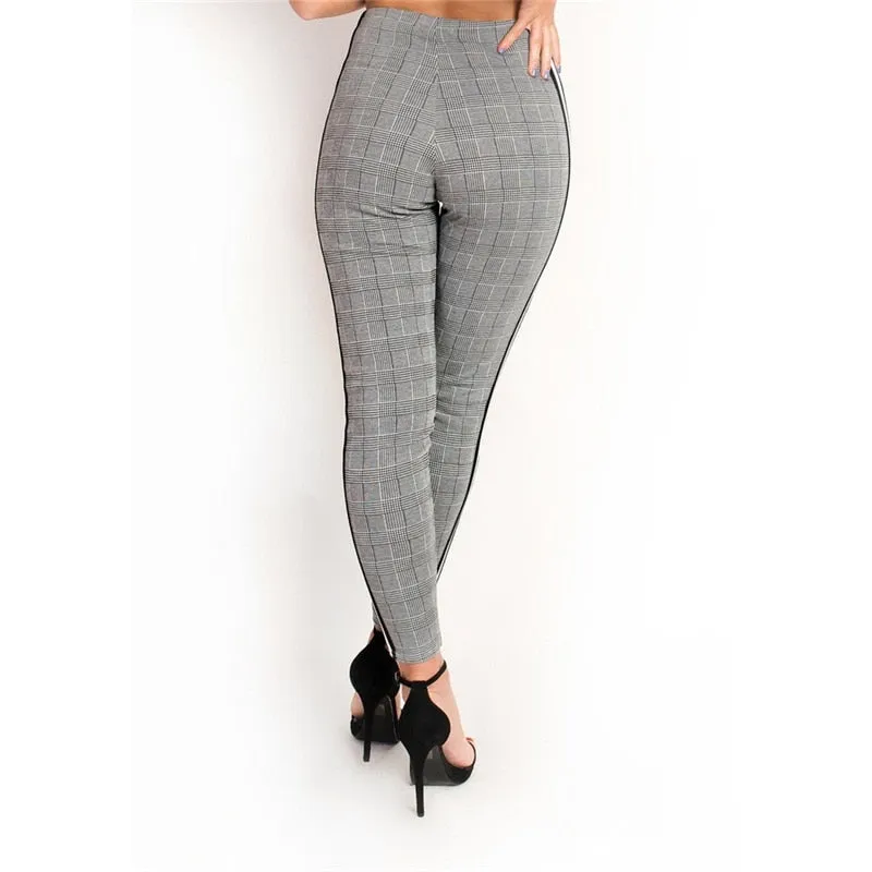 Striped Plaid Casual Trouser