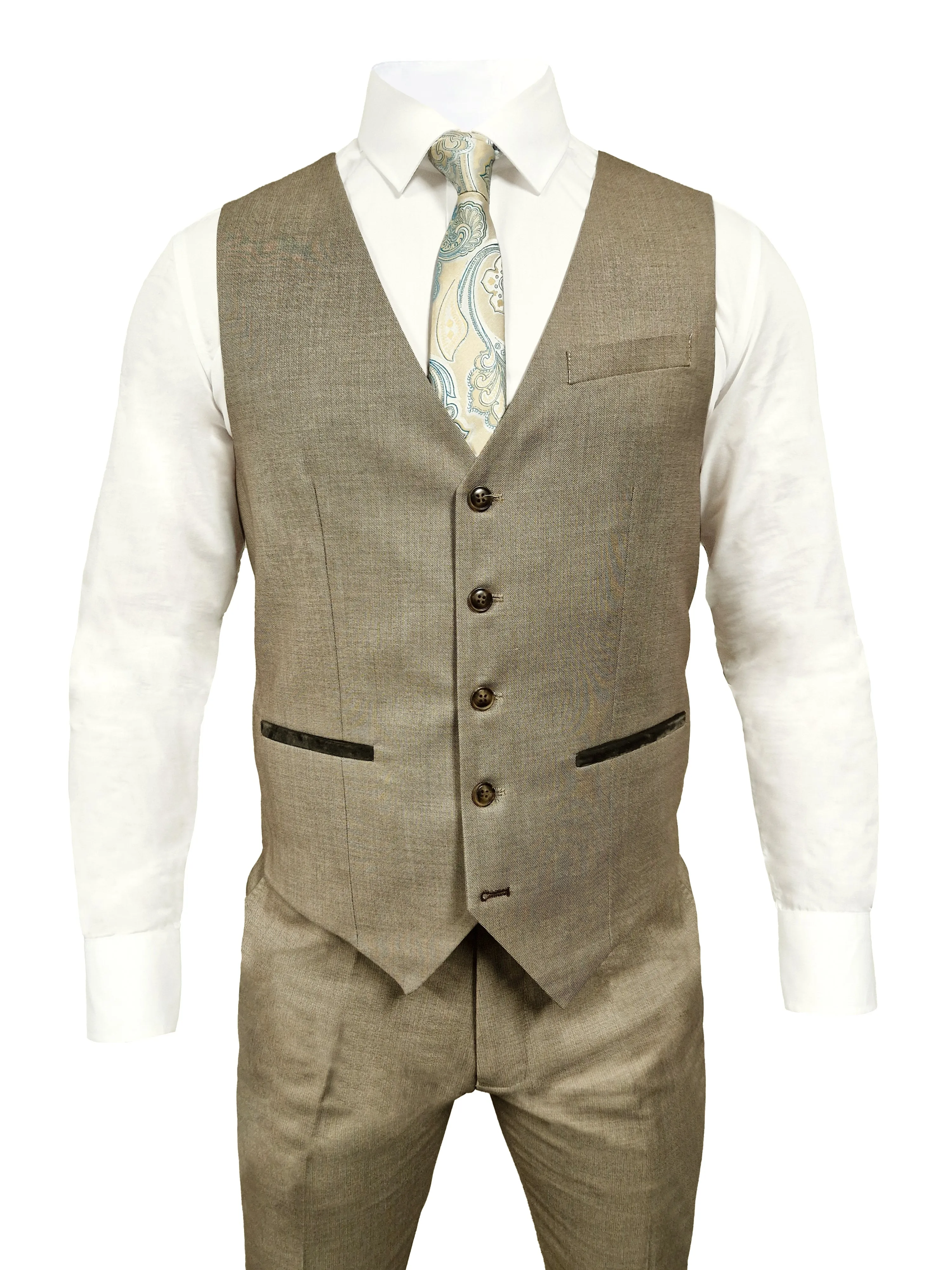 TAVERNY Major - Three-piece Men's Suit Beige