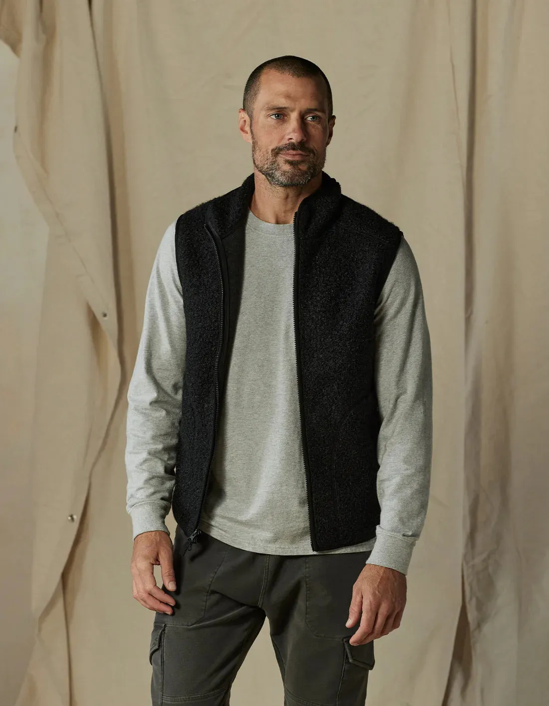 The Normal Brand Men's Highland Fleece Vest, Black