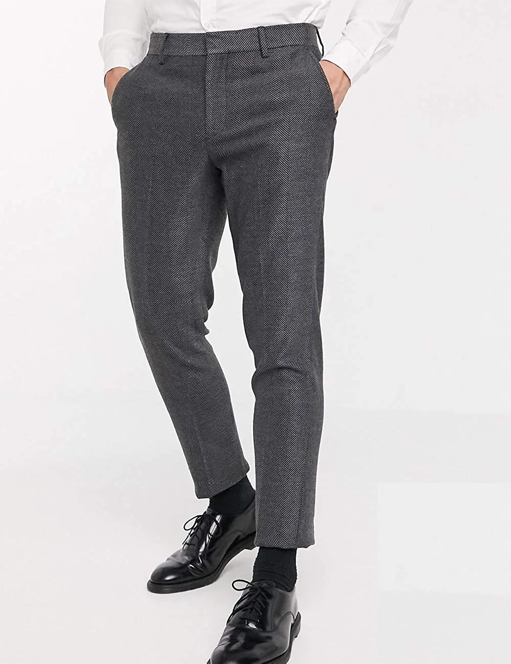 Vintage Classical 3 Pieces Mens Suit Herringbone Tweed Notch Lapel Tuxedos (Blazer vest Pants)