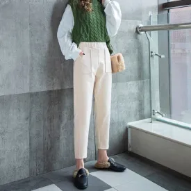 Vintage Winter Woolen Pants For Women
