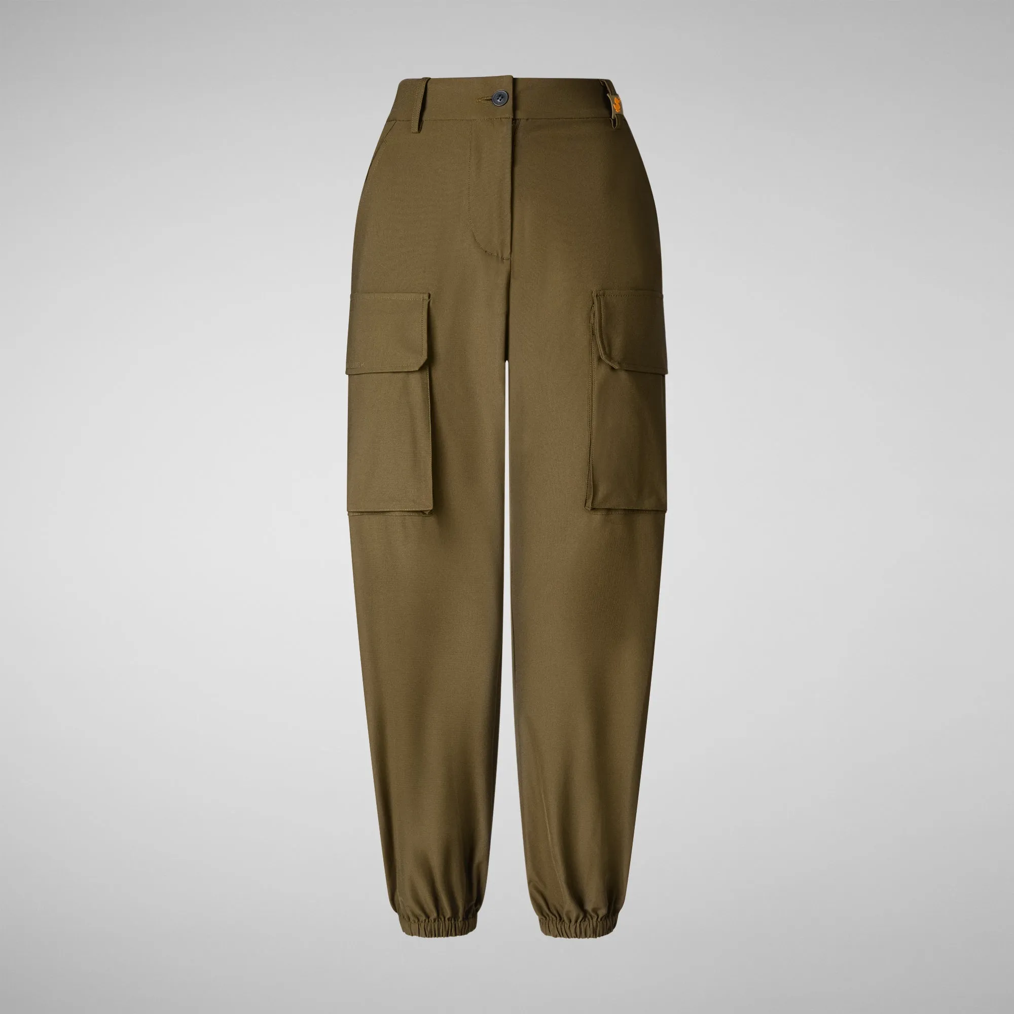 Woman's cargo pants Gosy in husk green