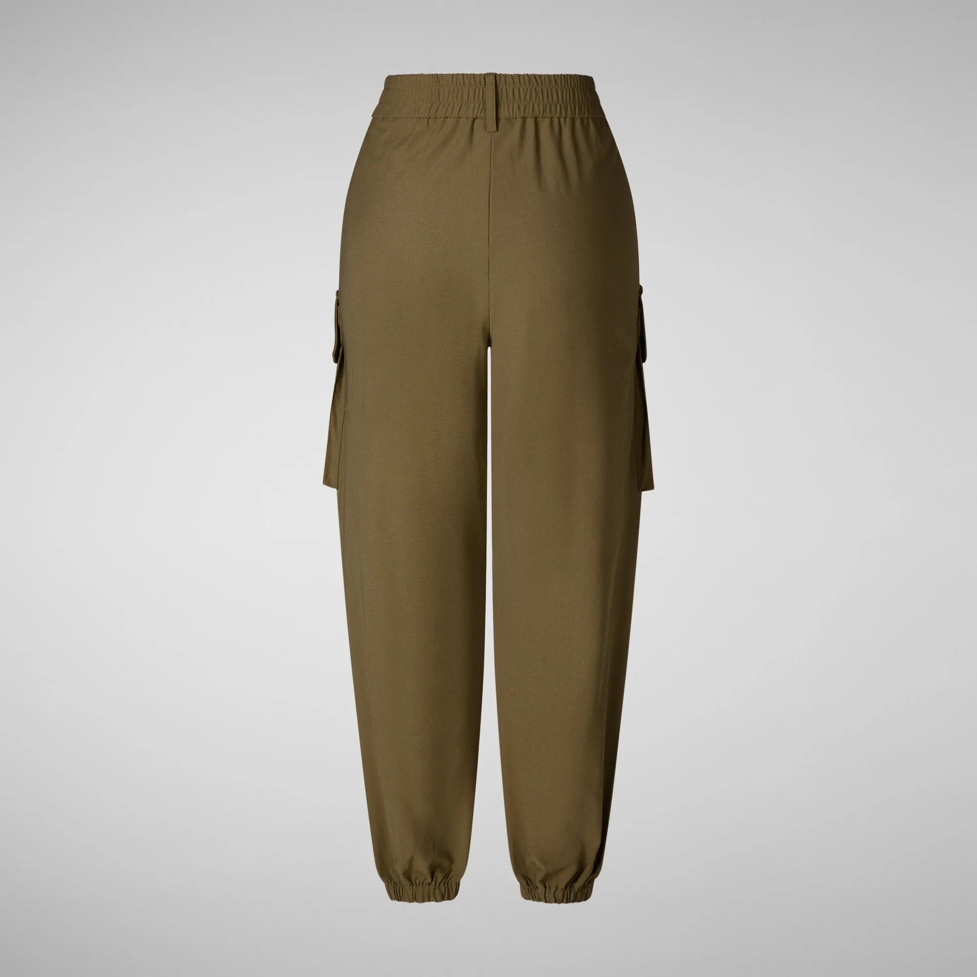 Woman's cargo pants Gosy in husk green