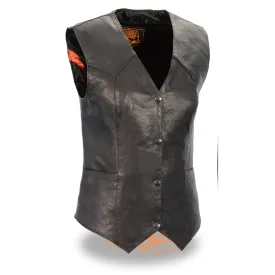 Women’s Black Lightweight Classic Four Snap Vest