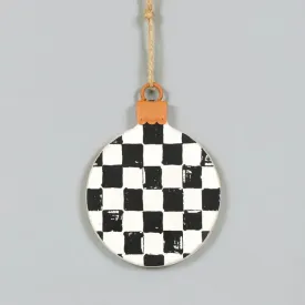 Wood Checkered Christmas Ornament