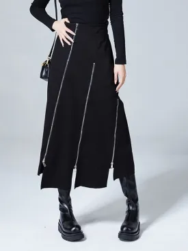 Zipper Irregular Design Half-body Skirt